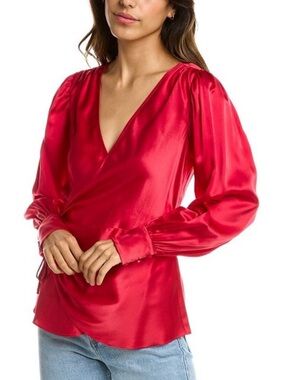 Cinq À Sept Womens  Dorothea Silk Top, Pink